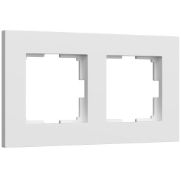 Рамка из поликарбоната на 2 поста Slab белый софт W0022961