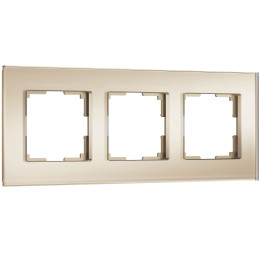 Рамка из стекла на 3 поста Senso шампань soft-touch W0033111