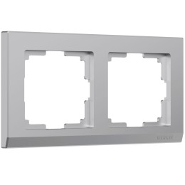 Рамка из пластика на 2 поста Stark серебряный W0021806