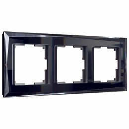 Рамка из стекла на 3 поста Diamant черный W0031208