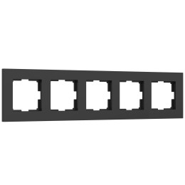 Рамка из поликарбоната на 5 постов Slab черный софт W0052908