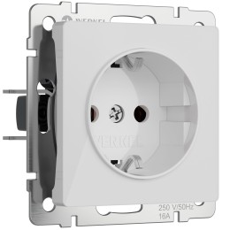 Розетка с заземлением (белый акрил) W1171041