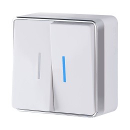 Выключатель двухклавишный с подсветкой Gallant белый W5020101