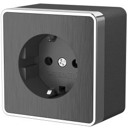 Розетка с заземлением Gallant графит рифленый W5071004