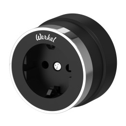 Розетка с заземлением Vintage черный матовый/хром W5871051