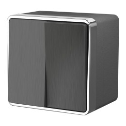 Выключатель двухклавишный влагозащищенный Gallant графит рифленый W5020204