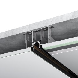 ST1004.429.12 Шинопровод магнитный встраиваемый под ГКЛ 12мм ST-Luce Черный L2000мм(заглушки в комп) SKYLINE 48+