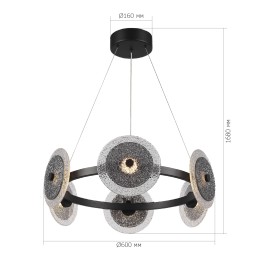 SL6142.433.01 Светильник подвесной ST-Luce черный/дымчатый LED 1*34W 4000K ALUMNO