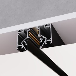 ST047.439.02 Профиль для мон под натяжной потолок  ST-Luce Черный Длина 3 000мм (Заглушки 2+2 в ком) SKYLINE 48