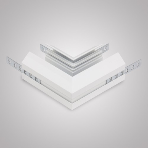 Угловой соединитель горизонтальный для Трекового шинопровода + Закладного профиля белый для натяжного потолка ПВХ 220V SMART, AM540 WH SMART