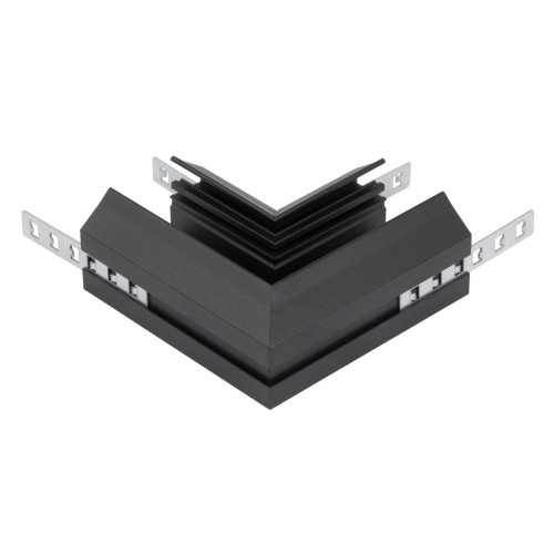 Угловой соединитель горизонтальный для Трекового шинопровода + Закладного профиля черный для натяжного потолка ПВХ 220V SMART, AM540 BK SMART