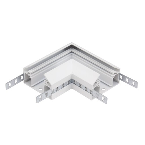 Угловой соединитель горизонтальный для Трекового шинопровода + Закладного профиля белый для натяжного потолка ПВХ 220V SMART, AM540 WH SMART