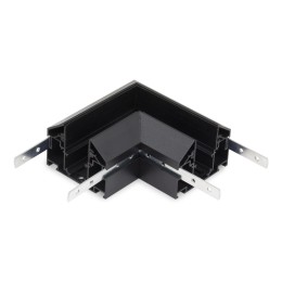 Угловой соединитель горизонтальный для Трекового шинопровода + Закладного профиля черный для натяжного потолка ПВХ 48V, MAGNET AM538 BK