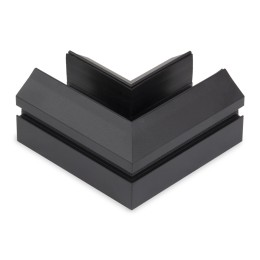 Угловой соединитель горизонтальный для Трекового шинопровода + Закладного профиля черный для натяжного потолка ПВХ 48V, MAGNET AM538 BK