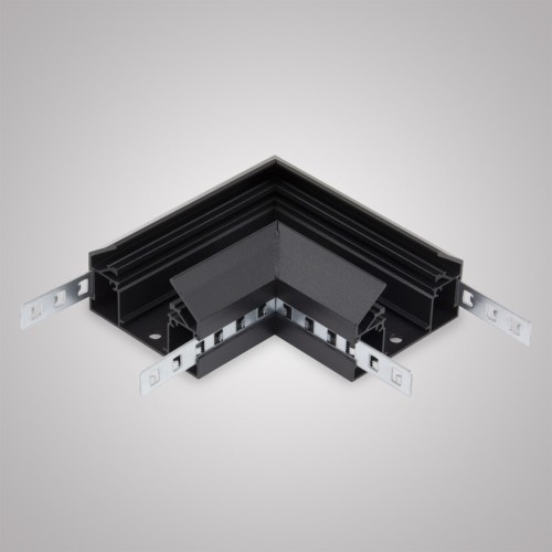Угловой соединитель горизонтальный для Трекового шинопровода + Закладного профиля черный для натяжного потолка ПВХ 220V SMART, AM540 BK SMART