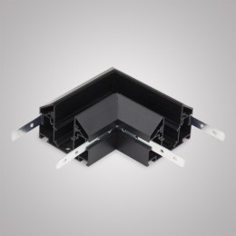 Угловой соединитель горизонтальный для Трекового шинопровода + Закладного профиля черный для натяжного потолка ПВХ 48V, MAGNET AM538 BK