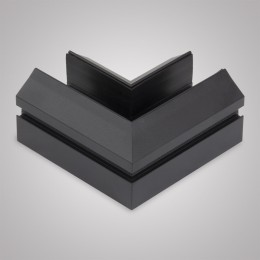 Угловой соединитель горизонтальный для Трекового шинопровода + Закладного профиля черный для натяжного потолка ПВХ 48V, MAGNET AM538 BK