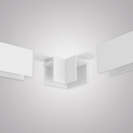 Угловой соединитель горизонтальный для накладного шинопровода белый, AM543 WH SMART