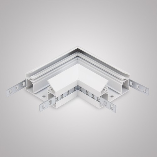 Угловой соединитель горизонтальный для Трекового шинопровода + Закладного профиля белый для натяжного потолка ПВХ 220V SMART, AM540 WH SMART