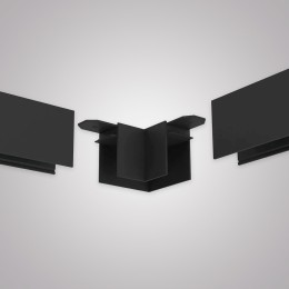 Угловой соединитель горизонтальный для накладного шинопровода черный, AM543 BK SMART